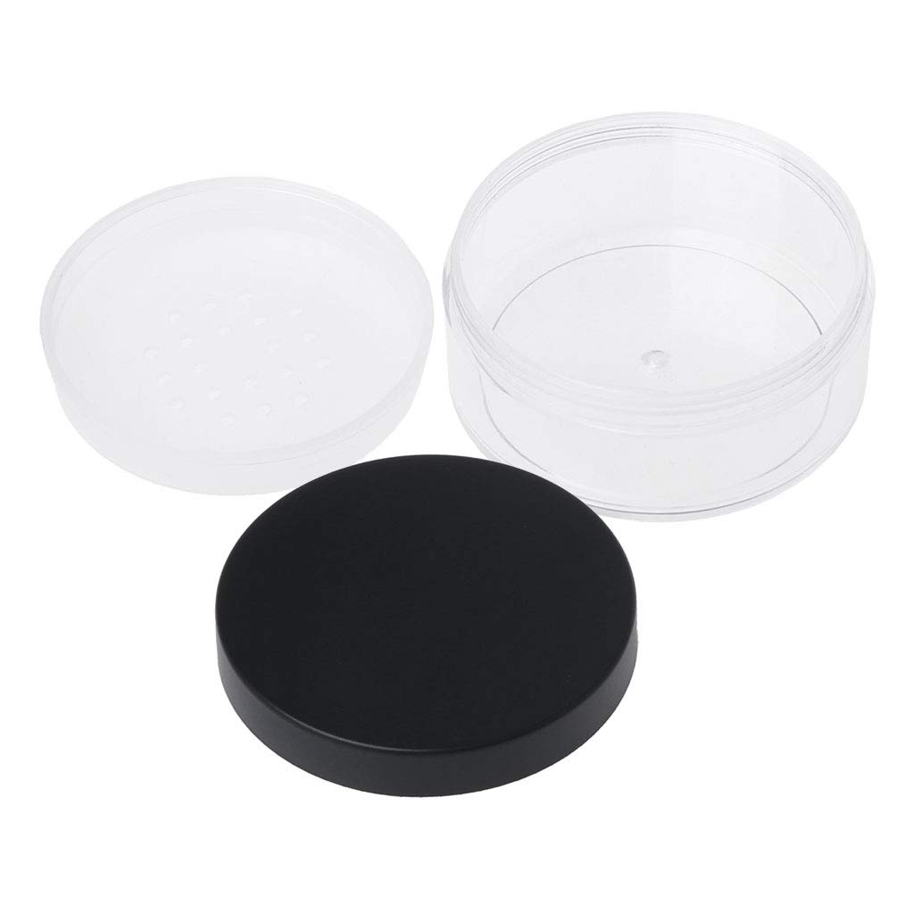 Alksubbm 50g Empty Loose Powder Pot with Sieve Cosmetic Jar Makeup Container Box Loose Powder