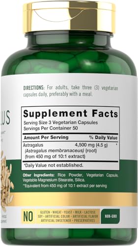 Carlyle Astragalus Root Capsules 4500mg | 150 Count | Vegetarian, Non-GMO, Gluten Free Supplement - Image 3