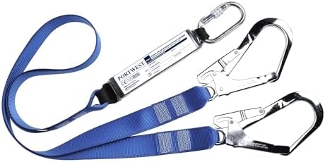 Portwest FP51 double webbing 1.8m lanyard with shock absorber polyester