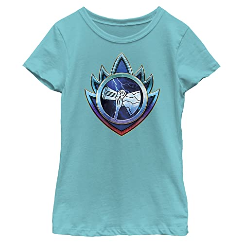 T-shirt Thor marteau d'argent imprimé graphique bleu fille