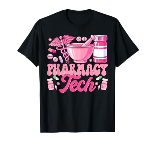 Pharmacy Tech Tshirt Technician Pharmacist Student Flower T-Shirt