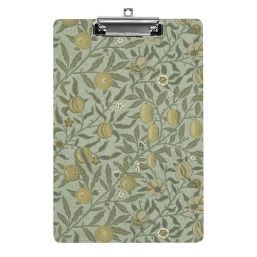 クリップボード ウィリアム・モリスのザクロのフルーツ A4 用箋挟み バインダー ファイルボード ファイルボード スケッチボード 文房具 軽量 おしゃれ