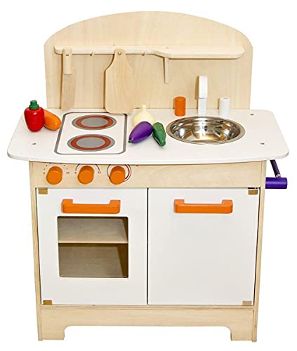 DXXWANG Kinderküche aus Holz Spielküche Küche Kinder Spielzeug Holzküche inkl. Zubehör (Color : Kleine Spielküche)