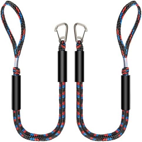 Boat Bungee Dock Lines with Clips - Shock-Absorbing Jet Ski Dock ...