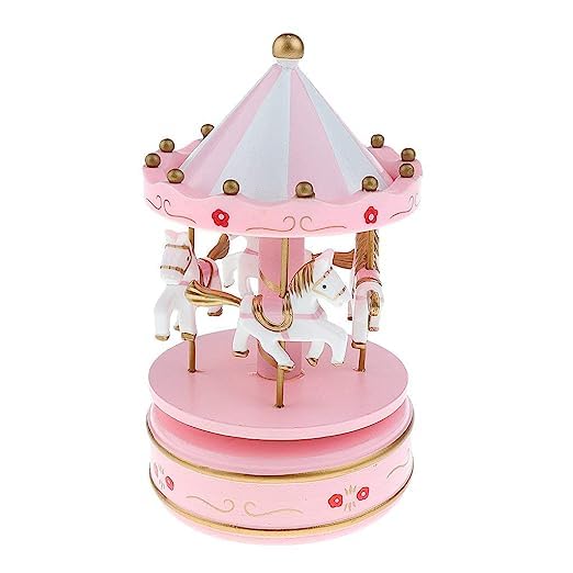 Buy Fusked MerryGoRound Carousel Wind Up Music Box Kids Gift Pink