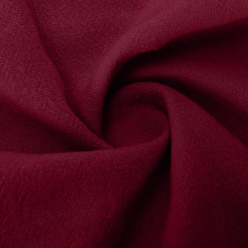 Womens Wide Leg Cotton Linen Pants Side Slit Hem Ankle Length Slacks Casual Elastic Waist Trousers with Pockets3