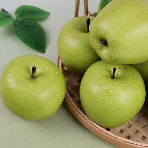 Gresorth 6pcs High Grade 7cm Size Fake Green Apple Decoration Artificial Realistic Fruit Simulation for Home Party Christmas Display by Gresorth - Image 4