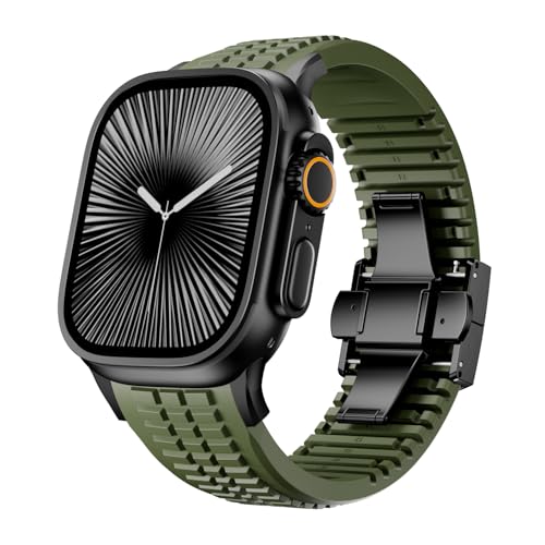 VKEOO Silicone Watch Band Compatible with iWatch Ultra 2 / Ultra/Series 10 9 8 7 (44mm 45mm 46mm...