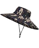 LIVACASA Sonnenhut Herren Sommer Hut UV Schutz Schirmmütze Sommer Breite Krempe Fischerhut Atmungsaktiv Kappe Faltbar Safari Hut Unisex für Outdoor Wandern Angel Camouflage Grün