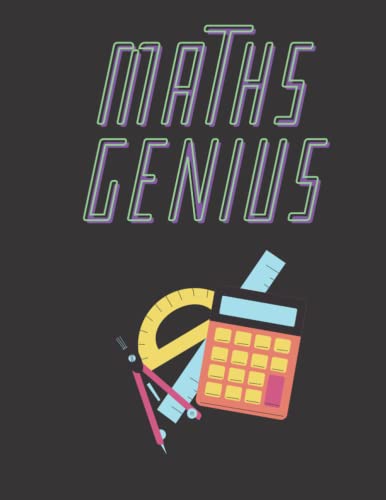  Maths Genius: Hardback squared paper project maths book with squares of 0.25\