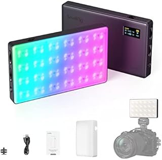 SMALLRIG RM120-3808 lampa do wideo LED RGB, 5000 mAh, fotograficzna, z ekranem OLED, mocowanie typu zimna stopka i dyfuzor, 1500 luksów, 0,3 m, 2500 K-8500 K, światło ciągłe z 12 efektami świetlnymi
