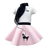 Hip Hop 50's Shop Baby/Infant 3 Piece Poodle Skirt Costume Set (Light Pink 12 month-3PC)