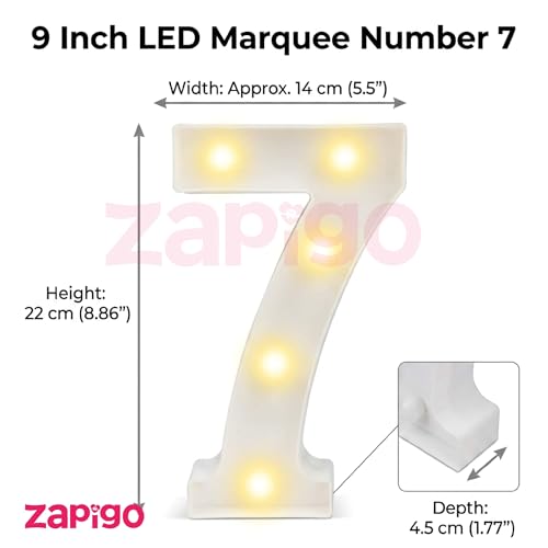 Image of Balloonistics LED Marquee Number 17 Light - Cordless Battery-Operated Light Up Number Sign for 17th Birthday, Wedding, Anniversary, Party Decoration, Photo Booth Backdrop, Wall or Table Display