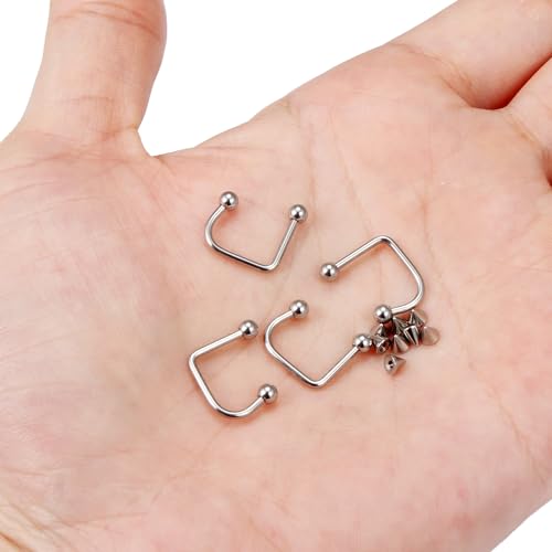 Lcolyoli 16G Labret Jewelry Surgical Steel Lip Rings Hoops C-Shaped Snake Bite Piercing Jewelry Medusa Piercing Jewelry for Women Men4