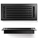 Grater GRATES Floor Register 4x10 Vent Cover – 2 Pack – Heavy-Duty Steel, Rustproof & Walkable Grates, Drop-in Install, Adjustable Air Supply Switch - Decorative Straight Line Design, Textured Black