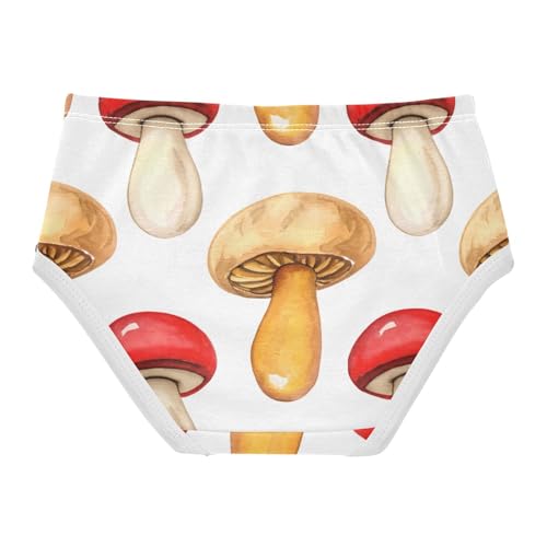 Girls Underwear Toddlers 2t Cotton Little Girl Panties Aesthetic Briefs Kids Undies Watercolor Mushrooms White2