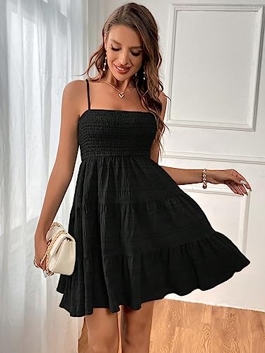 SOLY HUX Women's Sundress Smock Cami Mini Dress Sleeveless Swing A Line Short Dresses Casual Cute Summer Dresses - Image 6