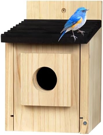 Best Birdhouses with Ventilation That Will Surprise You 8 CLACKIBUKVYZ Birdhouse for Outdoors Clearance, Wooden Bluebird House for Outside, Weatherproof Hanging Bird Nesting Box for Finch, Cardinal, Wild Bird Watching (Easy Clean, Ventilated)
