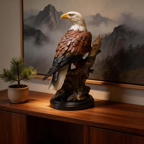Estatua de águila calva de resina 12.9 pulgadas miniatura 4