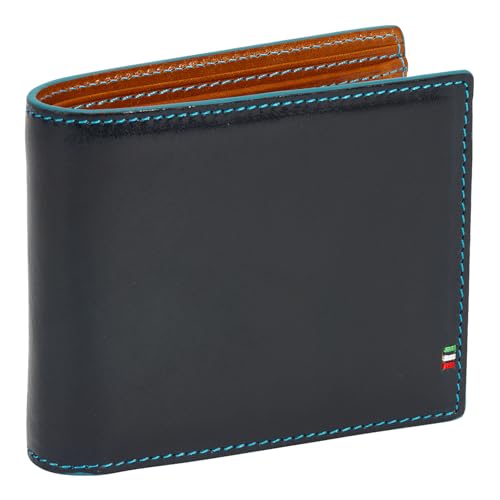 GORBE Wallet Men's Italian Leather Bi-Fold Wallet (dark navy)