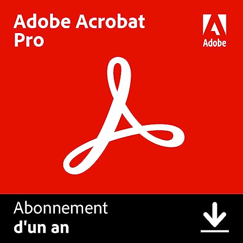 Adobe Acrobat Pro | 1 An | PC/Mac| Téléchargement