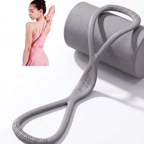 Resistance Bands with Handles,Figure 8 Resistance Band Elastic Fitness Bands Exercise Band for Home Yoga Gym Workout Grey 25LB - image 1