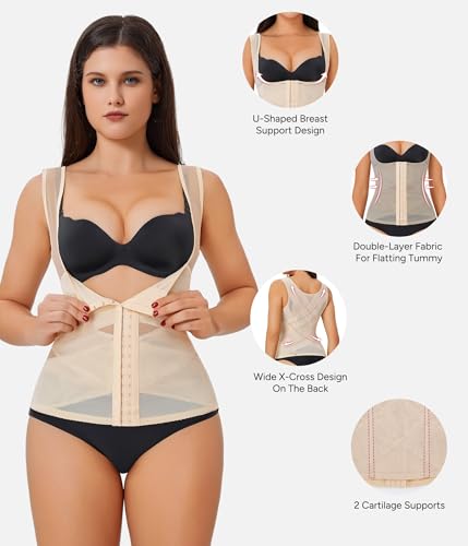 Image of Nebility Waist Trainer for Women Corset Shapewear Tummy Control | Body Shaper Vest Waist Cincher Shapewear