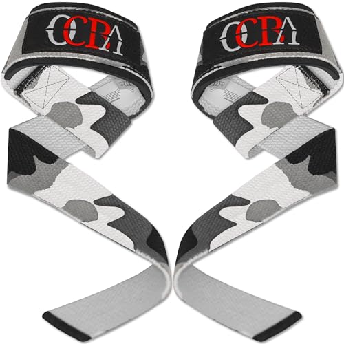OCBA Ayudas de tracción para entrenamiento de fuerza, correas de muñeca para levantamiento de pesas, vendajes de muñeca robustos y acolchados para gimnasio, soportes de muñeca para powerlifting