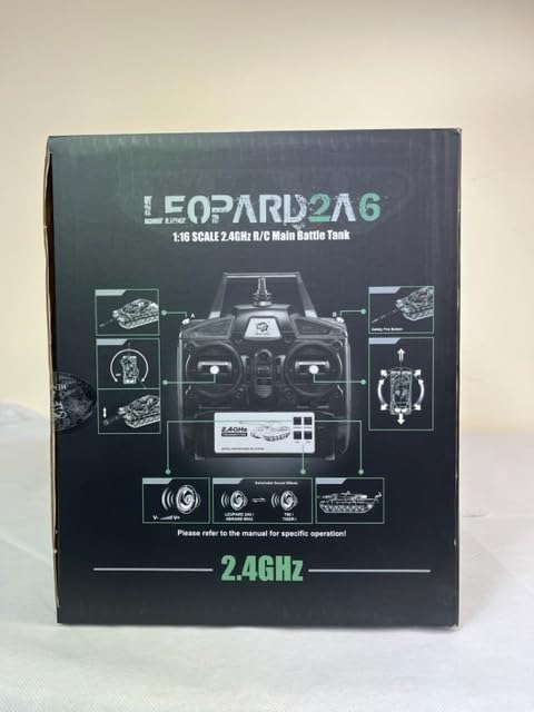 HENG LONG RC czołg Leopard 2A6 Flecktarn 1:16 BB + funkcja strzelania IR V6 2,4 GHz