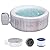 Bestway SaluSpa Cancun AirJet 2 to 4 Person Inflatable Hot Tub, 71 x 26 Inch Round Portable Outdoor Spa with 120 Soothing Jets and Cover, Gray