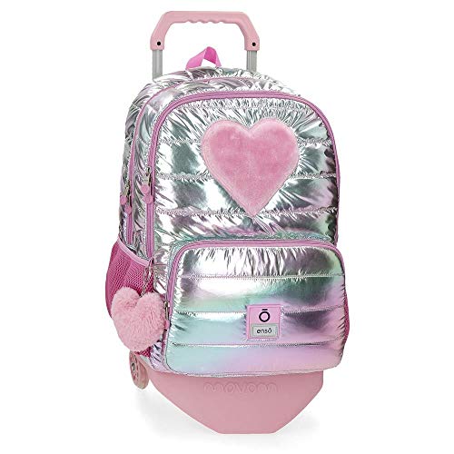 Mochila Enso Fancy Doble Compartimento con Carro  Rosa  32x44x17 cm