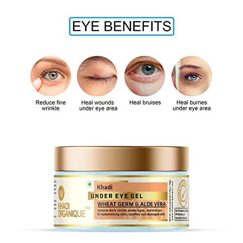 Image of Khadi Organique Under Eye Gel With Aloe Vera Extracts Reduces Aging Spots & Wrinkles Around The Eye Areas