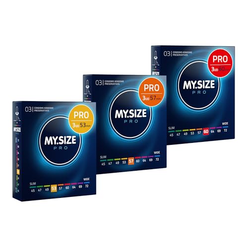 Condones MY.SIZE PRO, talla 3,4,5-53,57,60 mm, 3x3 piezas - ajust...