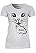 Produktbild METRA M14 F288N Damen T-Shirt mit Motiv Katze MIAU, Größe:S, Farbe:Heather Grey