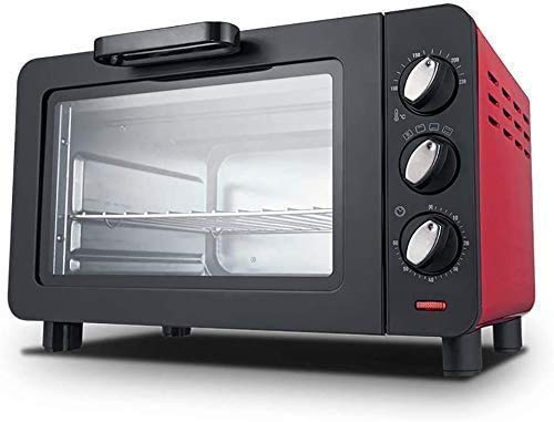 Toaster, Mini-Backofen und Grill, elektrischer Mini-Ofen schwarz mit Timer, Kleiner elektrischer Ofen für Wohnwagen, Kleiner Backofen für den