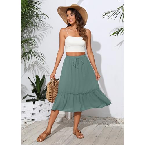 Image of Witsmile High Waist Tiered Skirts for Women Flowy Skirts for Women Long Length with Pockets 2026 Fashion Trendy
