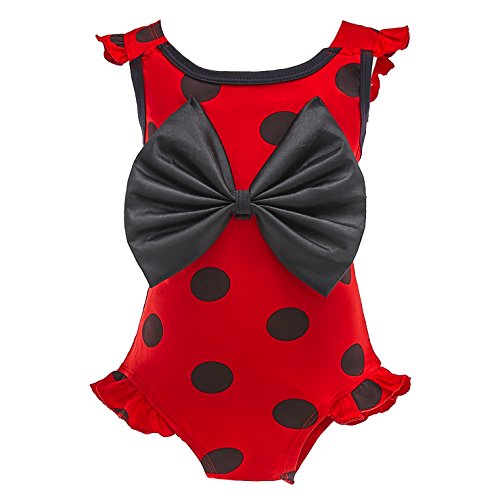 Dressy Daisy Girls Ladybug Red & Black Polka Dots One Piece Bathing Suit Swimsuit Swimwear