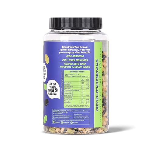 Image of Urban Platter Roasted Salted 3-in-1 Soybean, 400g (44% Protein, 17% Fiber, Lightly Salted Green Edamame, Black & White Soybeans, Highest Plant Protein Supersnack)