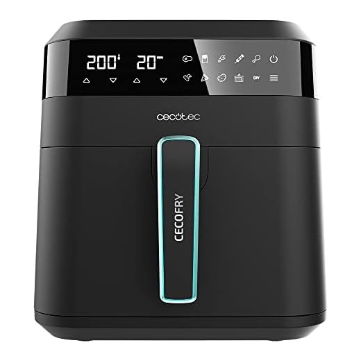 Cecotec Freidora sin Aceite 6 L de Aire Cecofry Experience 6000. 1700 W, Tecnología PerfectCook, Temperatura regulable de 80 a 200ºC, Panel de Control Táctil, 9 Modos, Temporizador