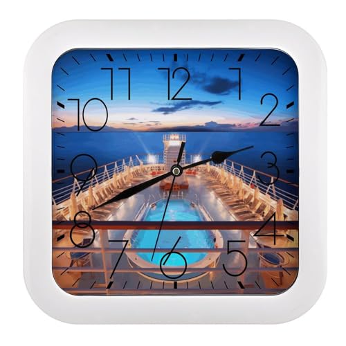 BVKWNTSA Orologio quadrato alimentato a batteria, silenzioso e senza zecche, per feste in piscina, nave da crociera, adatto per uffici, camere da letto, cucine, salotti, uffici, aule, scuole e orologi