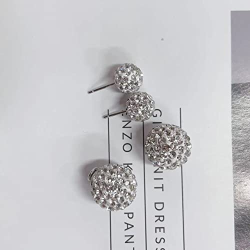 Sparkle Bling Crystal Ball Stud Earrings for Women Girls 925 Sterling Silver Rhinestone CZ Disco Ball Cartilage Tragus Earrings Piercing Studs Double Sided Front Back Fashion Jewelry Gifts4