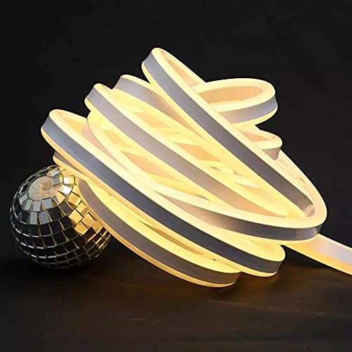 Image of C&K Neon LED Light Water Proof Bright COB Rope Strip Lighting for Home Decoration Bedroom Living Room Upstairs Christmas Diwali (neon Light, Warm White 18metre)