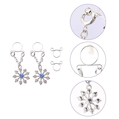 2 peças de anel de proteção falsa para mamilo sem perfuração de mamilo de neve para mulheres mamilos