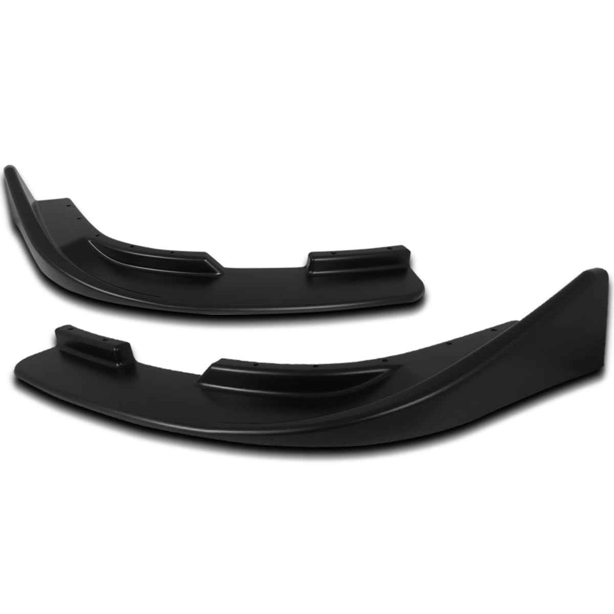 Spec-D Tuning 2PC Universal Black Front Bumper Lip Canards Flippers Splitter Diffuser Body Kit Side Skirt