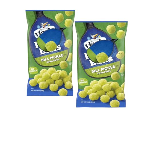 Picklee Balls, Dill Pickle Flavored Corn Puffs, 14 oz ((2 pack))