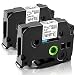 Fimax 2 Packs Standard Laminated Label Tapes Compatible For Brother P-Touch TZe-231 TZ231 TZe231 Black on White 0.47 Inches 26.2ft (12mm/8m)