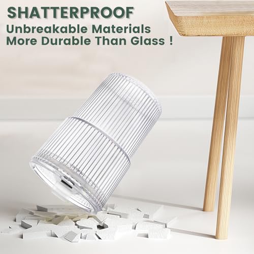 HIGIINC Iced Coffee Cups With Lids and Straws 8 Pcs, 16 OZ Unbreakable Glasses Drinking Set,Clear Plastic Cups Reusable Iced Coffee Tumbler with Lid and Straw, To Go Coffee Cups Dishwasher Safe by HIGIINC - Image 4
