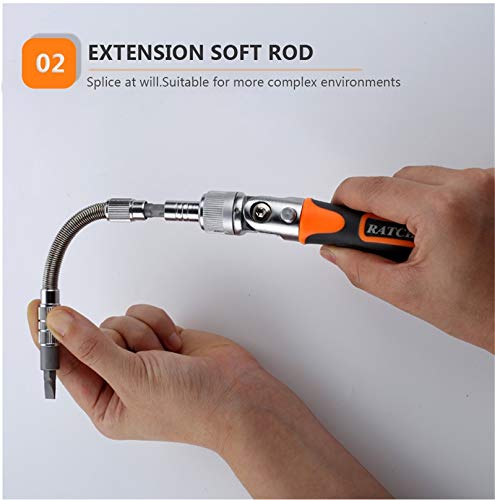 Ratelschroevendraaier 38 in 1 Set Precisie Schroef Bits Universele Spanner Rotatie Handvat Huishoudelijke DIY Reparatie Handgereedschap Kits - Afbeelding 6