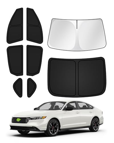 Image of Canvcle Sunshades for Honda Accord 2023-2025 2026 Accessories Windshield Sun Shade Side Rear Window Shade Cover Sun Visor Shield Privacy Protection Keep Vehicle Cool Black 8PCS