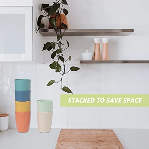 Choary Wheat Straw Cups,6 Pcs Plastic Cups 12 Oz Reusable Unbreakable Tumblers Lightweight Camping Drinking Glasses For Adult,Dishwasher Safe Water Glasses With 6 Colors.… #TOP6